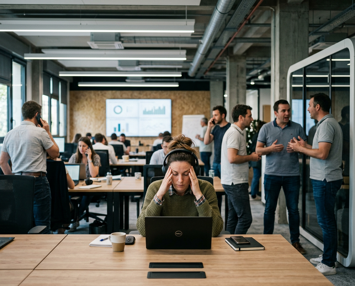 Lire la suite à propos de l’article « Flex-office » et aménagement spatial : l&rsquo;urgence de traiter la fatigue sensorielle 